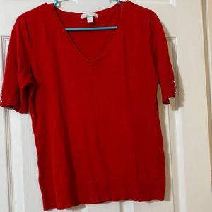 Red Short Sleeve Sweater